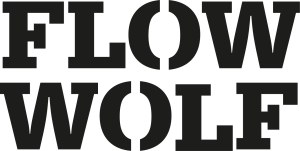 FLOW WOLF Logo in schwarz